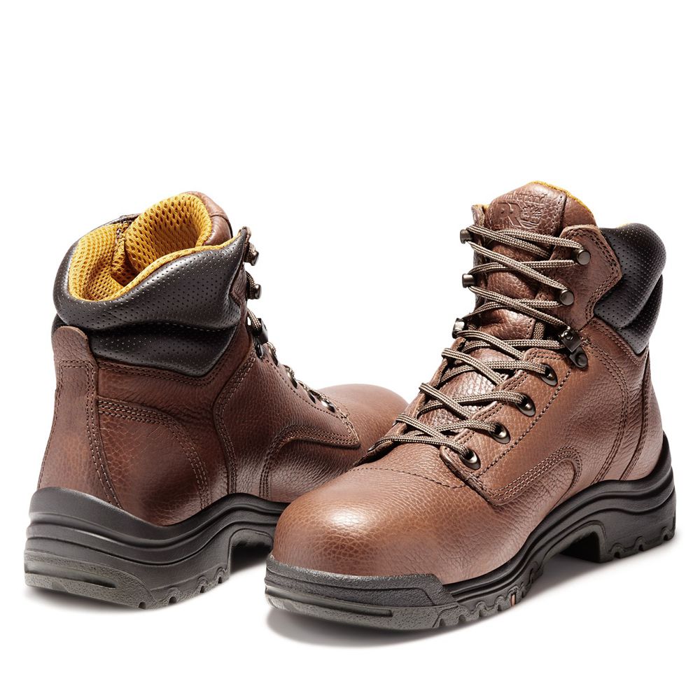 Botas de Trabajo Masculino - Timberland Pro® Titan® 6\" Alloy Toe - VMSEJ0415 - Marrom/Pretas